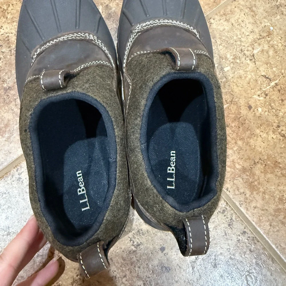 LL Bean Storm Chaser Tek 2.5 Slip On‎ Leather Duck Shoes Vibram Arctic Grip 7